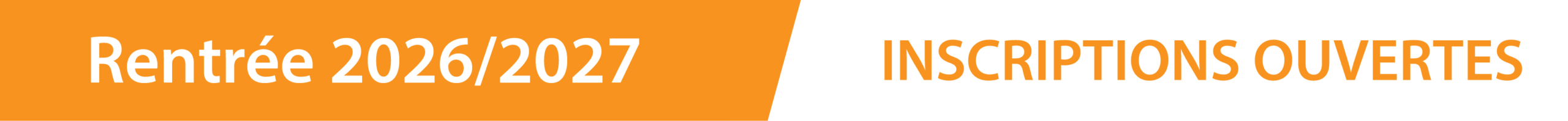 Bandeau - Inscriptions- 2026 2027